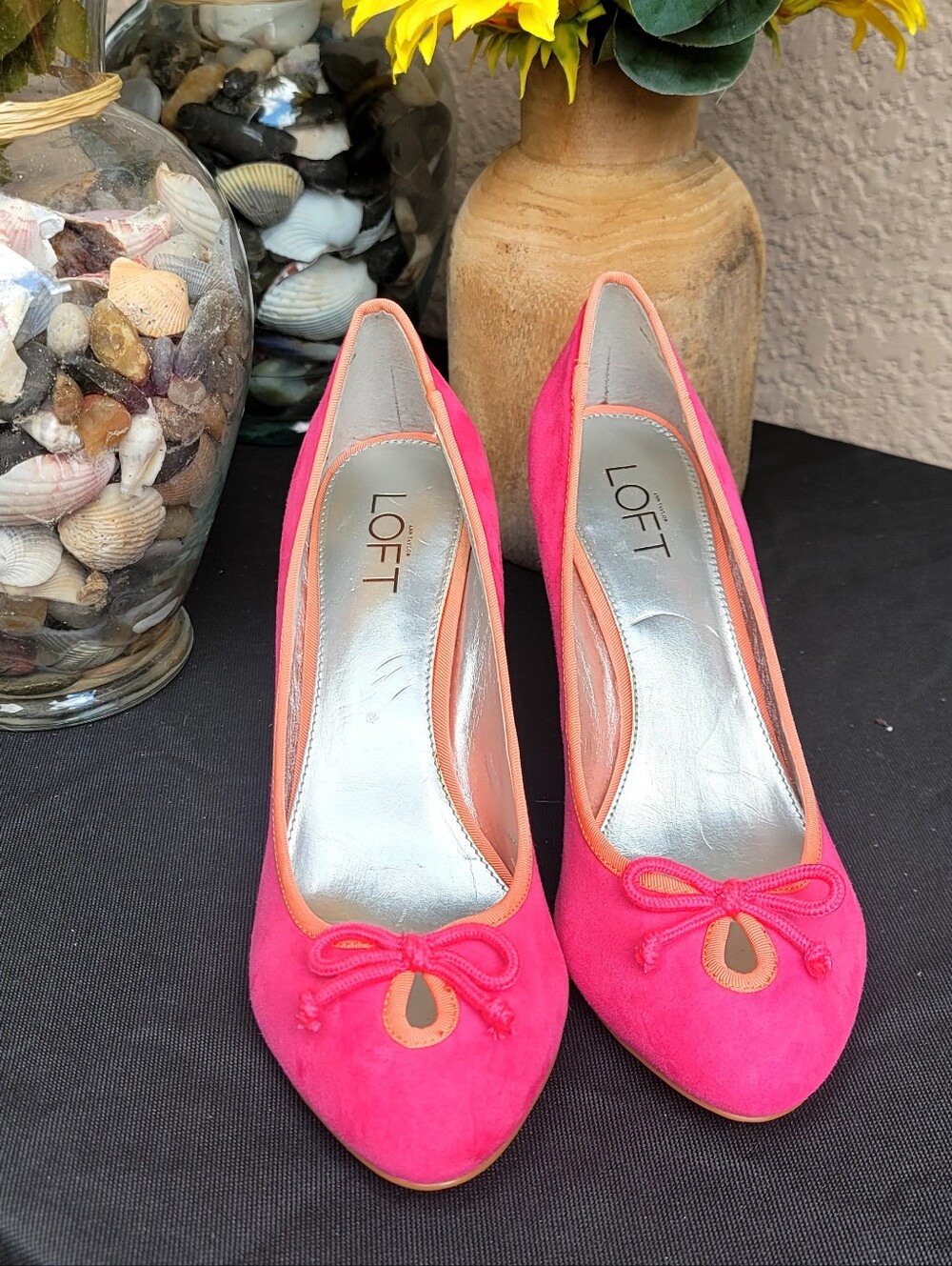LOFT Women's Hot Pink Suede High Heels